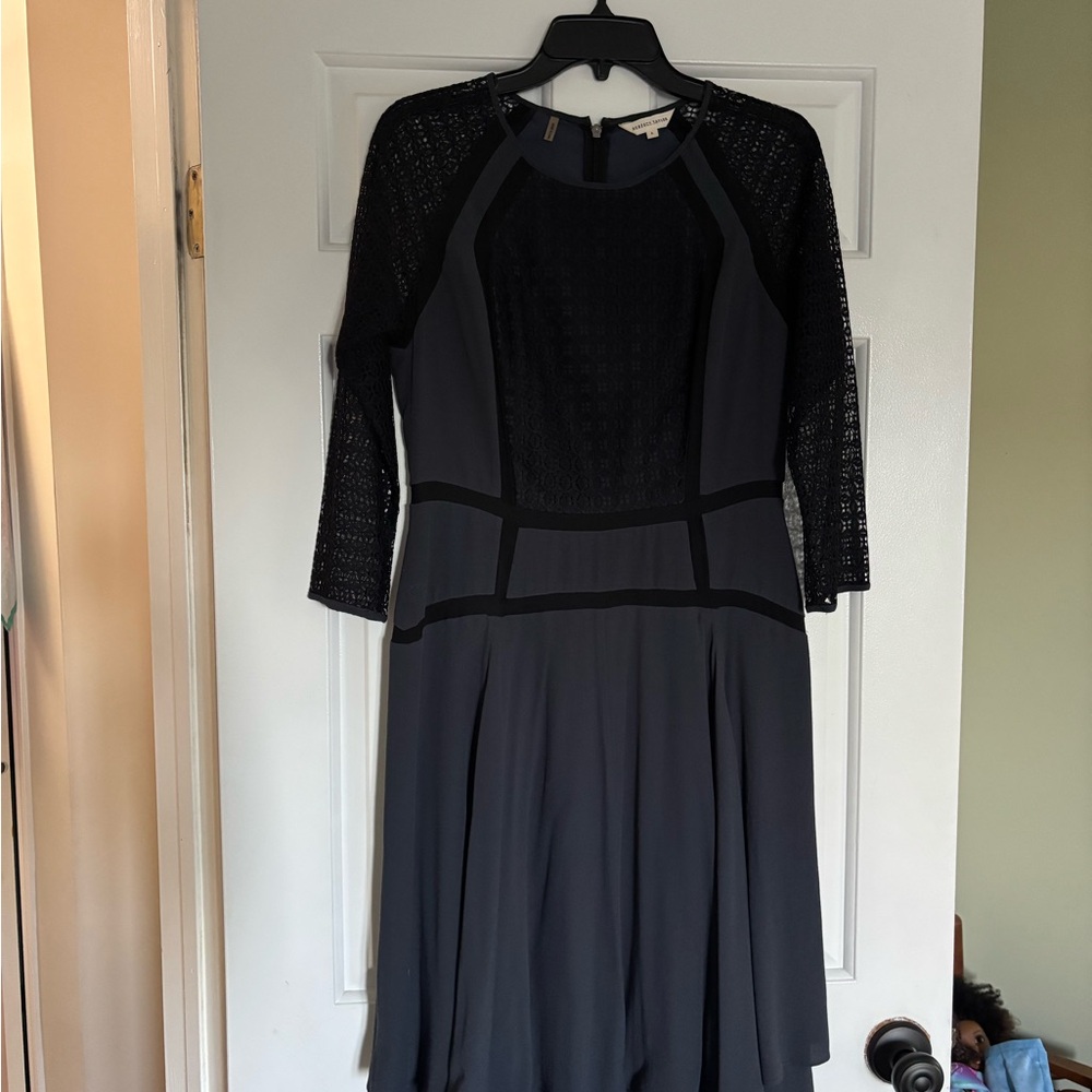 Rebecca Taylor Black and Blue A-Line Dress
